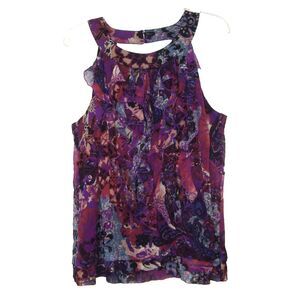 NWT ECI New York Ruffled Silk Keyhole Back Blouse Romantic Sexy Whimsigoth